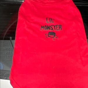 Red Lil' Monster Dog Shirt